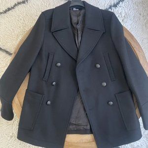 Black wool coat mens The Kooples size 44